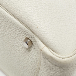 Pre Owned Hermès White Taurillon Togo Leather Palladium Finish Lindy 34 Bag