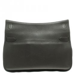 Pre Owned Hermes Vert Gris Taurillon Clemence Leather Jypsiere 37 Bag