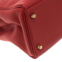 Pre Owned Hermes Geranium Togo Leather Gold Hardware Kelly Retourne 35 Bag