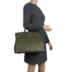 Hermes Birkin NWT Army Green Leather Satchel for Sale in North