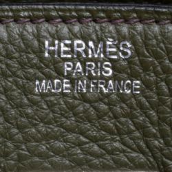 Pre Owned Hermes Olive Green Togo Leather Palladium Hardware Birkin 35 Bag