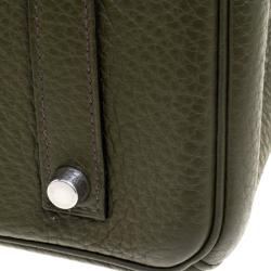 Pre Owned Hermes Olive Green Togo Leather Palladium Hardware Birkin 35 Bag