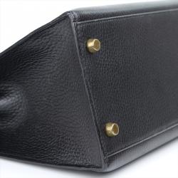 Pre Owned Hermes Noir Ardennes Leather Gold Hardware Kelly Sellier 35 Bag