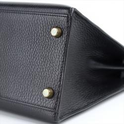 Pre Owned Hermes Noir Ardennes Leather Gold Hardware Kelly Sellier 35 Bag