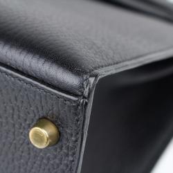 Pre Owned Hermes Noir Ardennes Leather Gold Hardware Kelly Sellier 35 Bag