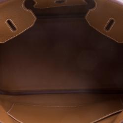 Hermes Brown Togo Leather Gold Hardware Birkin 35 Bag