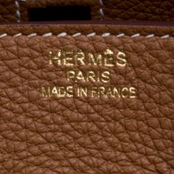 Hermes Brown Togo Leather Gold Hardware Birkin 35 Bag