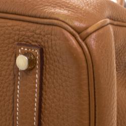 Hermes Brown Togo Leather Gold Hardware Birkin 35 Bag