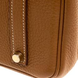 Hermes Brown Togo Leather Gold Hardware Birkin 35 Bag