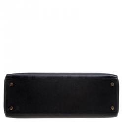 Pre Owned Hermes Noir Ardennes Leather Gold Hardware Kelly Retourne 35 Bag