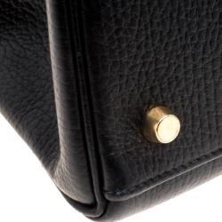 Pre Owned Hermes Noir Ardennes Leather Gold Hardware Kelly Retourne 35 Bag