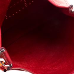 Pre Owned Hermes Rouge Garance Clemence Leather Evelyne III PM Bag