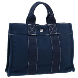 Pre Owned Hermes Navy Blue Herline Tote PM
