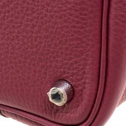 Pre Owned Hermes Bois de Rose Clemence Leather Picotin PM Bag