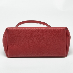 Pre Owned Hermes Rouge Piment/Rouge Vif Togo and Swift Leather Gold Finish 24/24 29 Bag