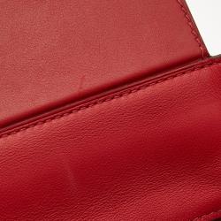 Pre Owned Hermes Rouge Piment/Rouge Vif Togo and Swift Leather Gold Finish 24/24 29 Bag