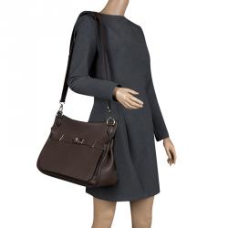 Pre Owned Hermes Cacao Taurillon Clemence Leather Jypsiere 37 Bag