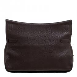 Pre Owned Hermes Cacao Taurillon Clemence Leather Jypsiere 37 Bag