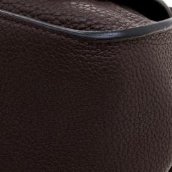 Pre Owned Hermes Cacao Taurillon Clemence Leather Jypsiere 37 Bag