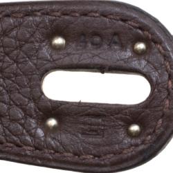Pre Owned Hermes Cacao Togo Leather Palldium Hardware Lindy Voyage Bag
