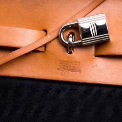 Pre Owned Hermes Tan/Beige Canvas and Leather Herbag 31 Bag