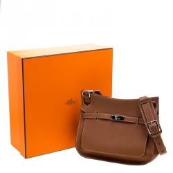 Pre Owned Hermes Gold Clemence Leather Palladium Hardware Jypsiere 28 Bag
