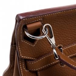 Pre Owned Hermes Gold Clemence Leather Palladium Hardware Jypsiere 28 Bag