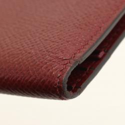 Pre Owned Hermes Bordeaux Epsom Leather Bearn Bifold Wallet