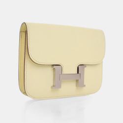 Pre Owned محفظة هيرمس كونستانس سليم صفراء بوسين