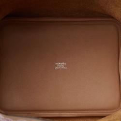 Pre Owned Hermes Picotin Lock 18 Lucky Daisy Handbag Chai Rose Swift Bag 