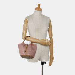 Pre Owned Hermes Picotin Lock 18 Lucky Daisy Handbag Chai Rose Swift Bag 