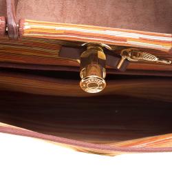 Pre Owned Hermes Brown Vibrato Leather and Canvas Herbag 2 in 1
