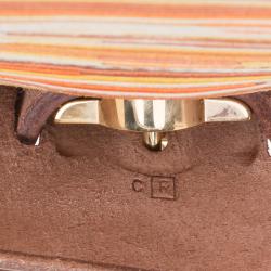 Pre Owned Hermes Brown Vibrato Leather and Canvas Herbag 2 in 1