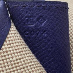 Pre Owned Hermes Blue Epsom Leather Jige PM Clutch