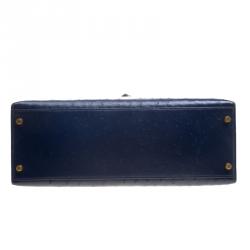 Pre Owned Hermes Blue De Malte Ostrich Gold Hardware Kelly Sellier 35 Bag