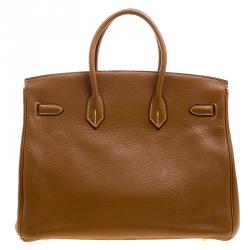 Hermes Gold Togo Leather Gold Hardware Birkin 35 Bag