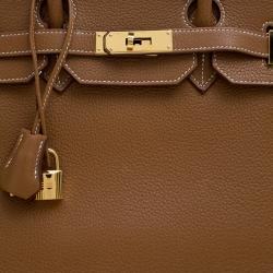 Hermes Gold Togo Leather Gold Hardware Birkin 35 Bag
