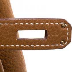 Hermes Gold Togo Leather Gold Hardware Birkin 35 Bag