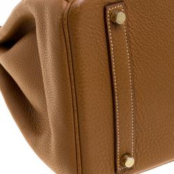Hermes Gold Togo Leather Gold Hardware Birkin 35 Bag