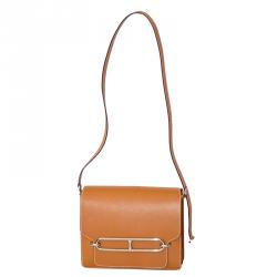 Pre Owned Hermes Gold Leather Palladium Hardware Roulis Bag