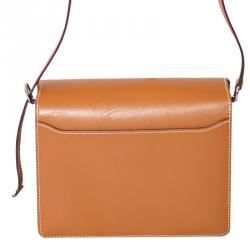 Pre Owned Hermes Gold Leather Palladium Hardware Roulis Bag