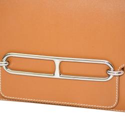 Pre Owned Hermes Gold Leather Palladium Hardware Roulis Bag