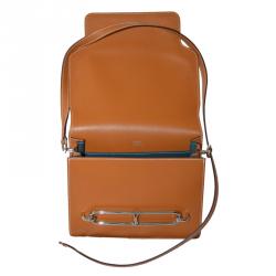 Pre Owned Hermes Gold Leather Palladium Hardware Roulis Bag