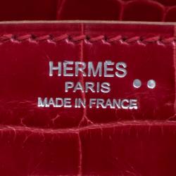 Hermes Rouge Garance Niloticus Crocodile Palladium Hardware Birkin 25 Bag