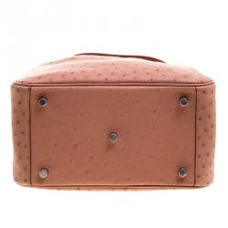 Pre Owned Hermes Crevette Ostrich Palladium Hardware Lindy 26 Bag
