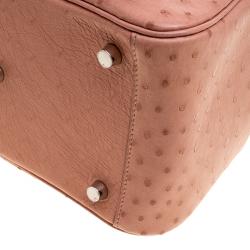 Pre Owned Hermes Crevette Ostrich Palladium Hardware Lindy 26 Bag