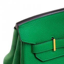 Hermes Bambou Clemence Leather Gold Hardware Birkin 35 Bag
