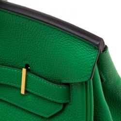 Hermes Bambou Clemence Leather Gold Hardware Birkin 35 Bag