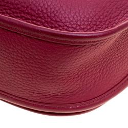Pre Owned Hermes Rouge Garance Clemence Leather Evelyne III PM Bag