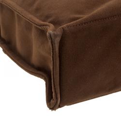 Hermes Brown Canvas Fourre Tout Tote
